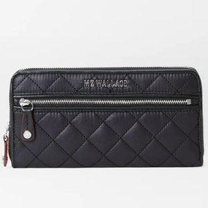 MZ Wallace Black Crosby Long Wallet